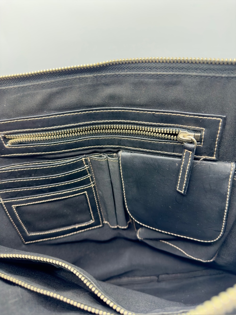 Wilsons Leather Pelle Studio Black Leather Laptop Tote Bag - Picture 14 of 16
